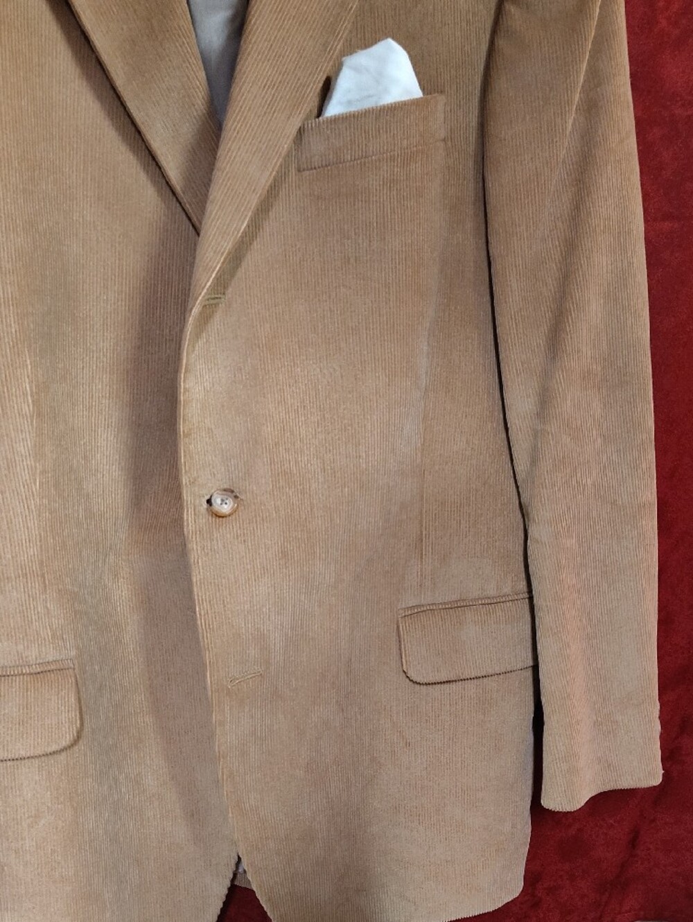 Lands' End Men's Corduroy Sport Coat in Tan - Picture 3 of 9